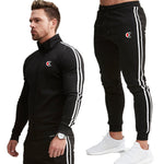 Men's Jacket + Pants Tracksuit Male splice Long Sleeve red black Casual 2 Piece Set male pocket zipper design men Sportswear
