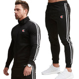 Men's Jacket + Pants Tracksuit Male splice Long Sleeve red black Casual 2 Piece Set male pocket zipper design men Sportswear