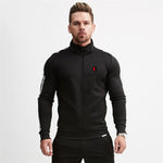 Men's Jacket + Pants Tracksuit Male splice Long Sleeve red black Casual 2 Piece Set male pocket zipper design men Sportswear