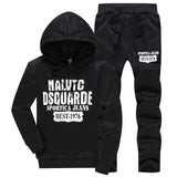White Black Men Hoodies Set Fashion 2019 Autumn Brand Casual Tracksuit Mens Set Sports Two Piece Patchwork Hoodie Pant Male Suit
