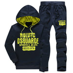 White Black Men Hoodies Set Fashion 2019 Autumn Brand Casual Tracksuit Mens Set Sports Two Piece Patchwork Hoodie Pant Male Suit