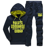 White Black Men Hoodies Set Fashion 2019 Autumn Brand Casual Tracksuit Mens Set Sports Two Piece Patchwork Hoodie Pant Male Suit