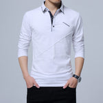 Polos Mens Long sleeves Shirt Fashion Polo Cotton Shirts Hombre Men's Clothing Masculino Business Casual Solid Brand 5XL MOOWNUC