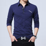 Polos Mens Long sleeves Shirt Fashion Polo Cotton Shirts Hombre Men's Clothing Masculino Business Casual Solid Brand 5XL MOOWNUC