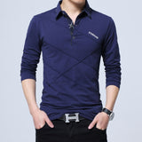 Polos Mens Long sleeves Shirt Fashion Polo Cotton Shirts Hombre Men's Clothing Masculino Business Casual Solid Brand 5XL MOOWNUC
