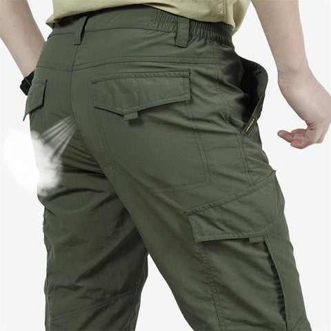 Men Breathable Casual Pants Quick Dry Lightweight 2019 Summer Male Waterproof Tactical Cargo Pants Army Military Style Trousers