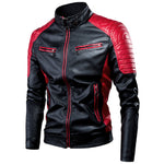 Oumor Men 2019 Winter Casual Motor Spliced Fleece Leather Jacket Men Autumn Fashion Biker Vintage Warm Leather Jacket Coat Men
