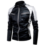 Oumor Men 2019 Winter Casual Motor Spliced Fleece Leather Jacket Men Autumn Fashion Biker Vintage Warm Leather Jacket Coat Men
