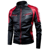 Oumor Men 2019 Winter Casual Motor Spliced Fleece Leather Jacket Men Autumn Fashion Biker Vintage Warm Leather Jacket Coat Men