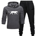 Winter Autumn Men Hoodie sweatshirt jacket+ joggers sweatpants man printing suits sportwear Tracksuit Fight Color Brand clothing