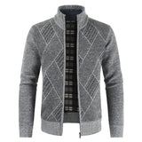2019 Mens Cardigan Sweater Autumn Stand Collar Zipper Knitted Casual Sweatercoat Coats Men Warm Clothes Fleece Knit OutwearNew