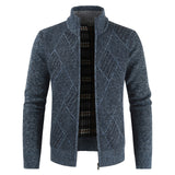 2019 Mens Cardigan Sweater Autumn Stand Collar Zipper Knitted Casual Sweatercoat Coats Men Warm Clothes Fleece Knit OutwearNew