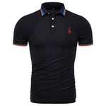 Dropshipping 2019 New Summer Cotton Polo Men Solid Deer Embroidery Short Sleeve Polo Shirt Men Fashion Polo Giraffe Mens Shirts