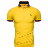 Dropshipping 2019 New Summer Cotton Polo Men Solid Deer Embroidery Short Sleeve Polo Shirt Men Fashion Polo Giraffe Mens Shirts