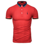 Dropshipping 2019 New Summer Cotton Polo Men Solid Deer Embroidery Short Sleeve Polo Shirt Men Fashion Polo Giraffe Mens Shirts