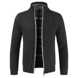 2019 Mens Cardigan Sweater Autumn Stand Collar Zipper Knitted Casual Sweatercoat Coats Men Warm Clothes Fleece Knit OutwearNew