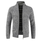 2019 Mens Cardigan Sweater Autumn Stand Collar Zipper Knitted Casual Sweatercoat Coats Men Warm Clothes Fleece Knit OutwearNew
