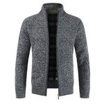 2019 Mens Cardigan Sweater Autumn Stand Collar Zipper Knitted Casual Sweatercoat Coats Men Warm Clothes Fleece Knit OutwearNew