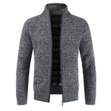2019 Mens Cardigan Sweater Autumn Stand Collar Zipper Knitted Casual Sweatercoat Coats Men Warm Clothes Fleece Knit OutwearNew