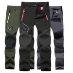 Tactical Waterproof Hiking Pant Men Breathable Stretch Softshell Fleece Lined Pants Outdoors Sports Plus Size 4XL 5XL Winter