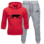 Winter Autumn Men Hoodie sweatshirt jacket+ joggers sweatpants man printing suits sportwear Tracksuit Fight Color Brand clothing