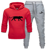 Winter Autumn Men Hoodie sweatshirt jacket+ joggers sweatpants man printing suits sportwear Tracksuit Fight Color Brand clothing