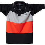 2019 Polo Shirt Men Big Tall Long Sleeves Top Tees Cotton Male Large Tee Autumn Fit Slim Patchwork Polo Shirts Plus Size M-5XL