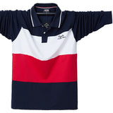 2019 Polo Shirt Men Big Tall Long Sleeves Top Tees Cotton Male Large Tee Autumn Fit Slim Patchwork Polo Shirts Plus Size M-5XL