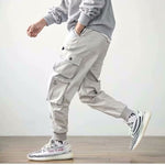 Men's Side Pockets Harem Pants 2020 Autumn Hip Hop Casual Ribbons Design Male Joggers Trousers Fashion Streetwear Pant Black
