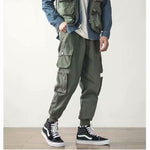 Men's Side Pockets Harem Pants 2020 Autumn Hip Hop Casual Ribbons Design Male Joggers Trousers Fashion Streetwear Pant Black