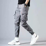 Men's Side Pockets Harem Pants 2020 Autumn Hip Hop Casual Ribbons Design Male Joggers Trousers Fashion Streetwear Pant Black