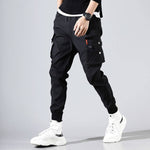 Men's Side Pockets Harem Pants 2020 Autumn Hip Hop Casual Ribbons Design Male Joggers Trousers Fashion Streetwear Pant Black