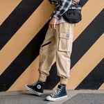 Men's Side Pockets Harem Pants 2020 Autumn Hip Hop Casual Ribbons Design Male Joggers Trousers Fashion Streetwear Pant Black
