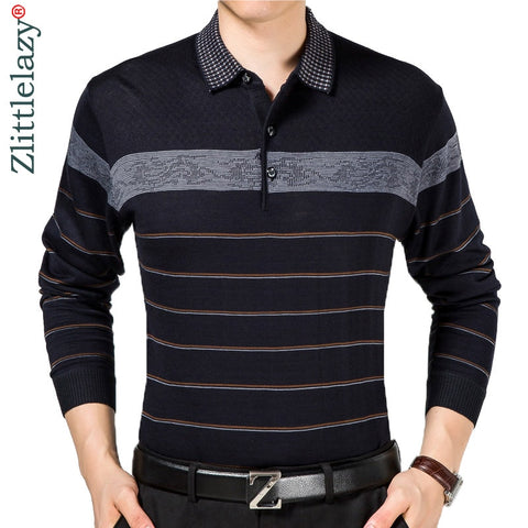2019 casual long sleeve business mens shirts male striped fashion brand polo shirt designer men tenis polos camisa social 5158