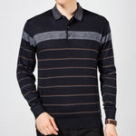 2019 casual long sleeve business mens shirts male striped fashion brand polo shirt designer men tenis polos camisa social 5158