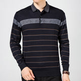 2019 casual long sleeve business mens shirts male striped fashion brand polo shirt designer men tenis polos camisa social 5158
