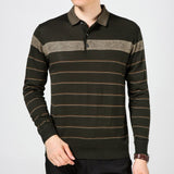 2019 casual long sleeve business mens shirts male striped fashion brand polo shirt designer men tenis polos camisa social 5158